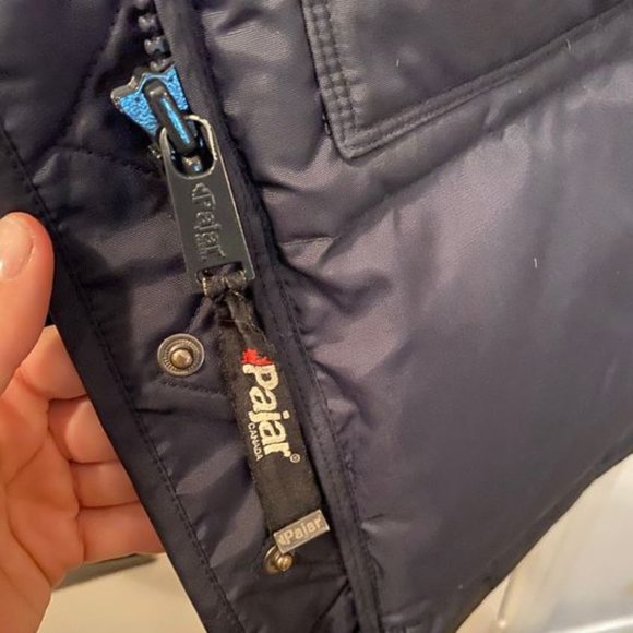 Women's Pajar Navy Blue Parka (w grey real fur trim)- XS - Picture 2 of 9